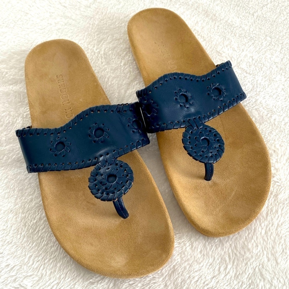 Jack Rogers Blue Leather Thong Sandals. Women’s Size 9. Resort,Beach,Cruise!